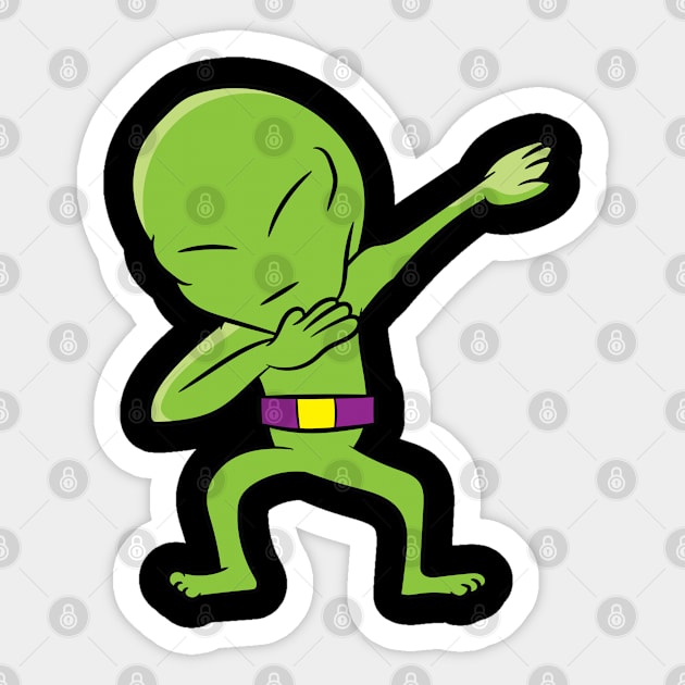 Funny Alien Dabbing Halloween Alien Dab Ufo Alien Sticker by EQDesigns